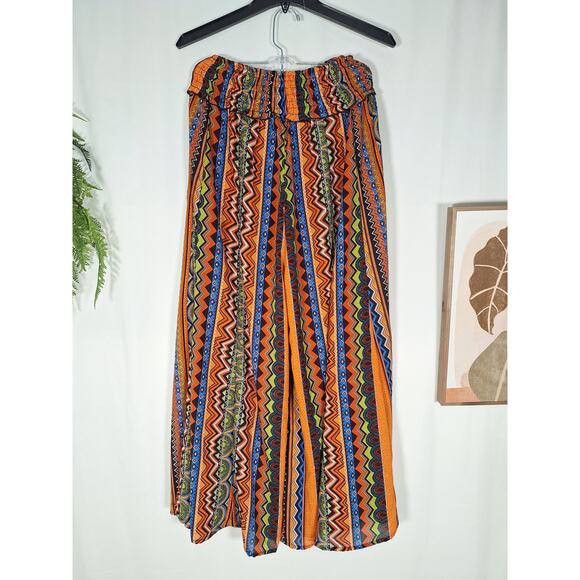 Just Funky Pants - Just Funky Women's Wide Leg Relaxed Stretchy Pants Multicolor Small